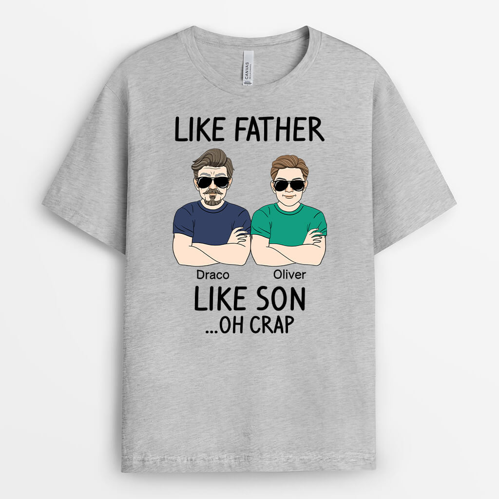 1661AUK2 personalised like father like daughter t shirt