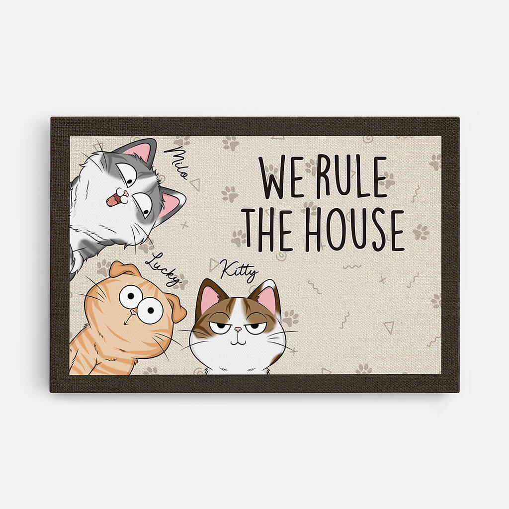 Personalised We Rule The House Canvas For Cat Lovers