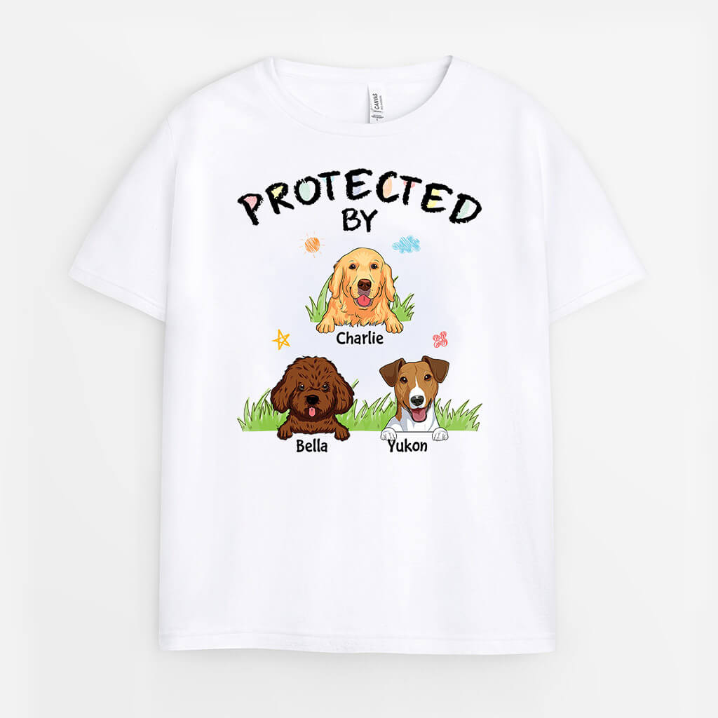 Personalised This Baby Is Protected By Dog T-Shirt