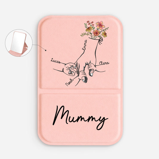 1672AUK1 personalised holding mums hand compact mirror for mumgrandma 1672aj6p5a