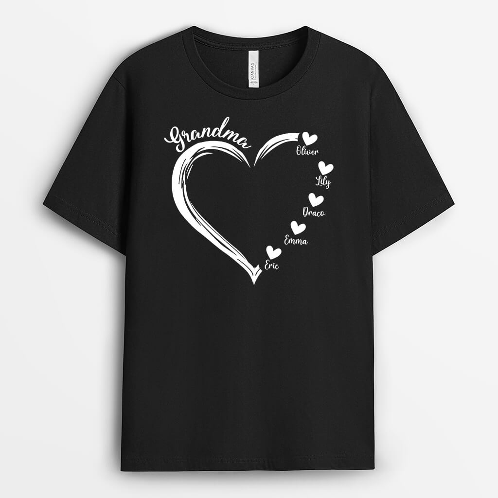 Personalised Grandma With Heart T-Shirt