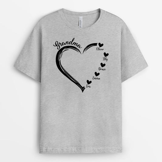 1686AUS1 personalized grandma heart t shirt