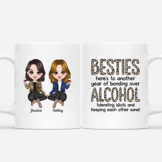 1694MUS1 personalized besties alcohol tolerating bonding over mug