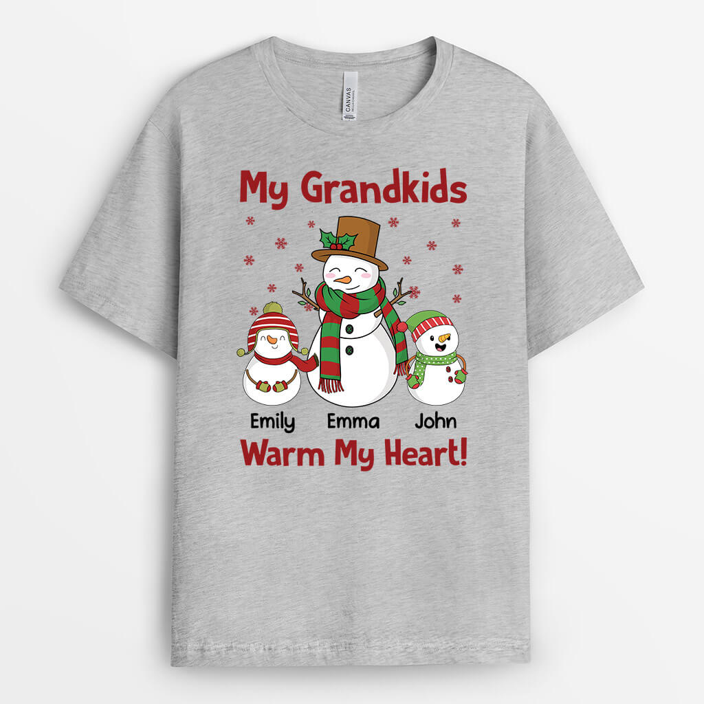 Personalised My Grandkids Warm My Heart T-Shirt