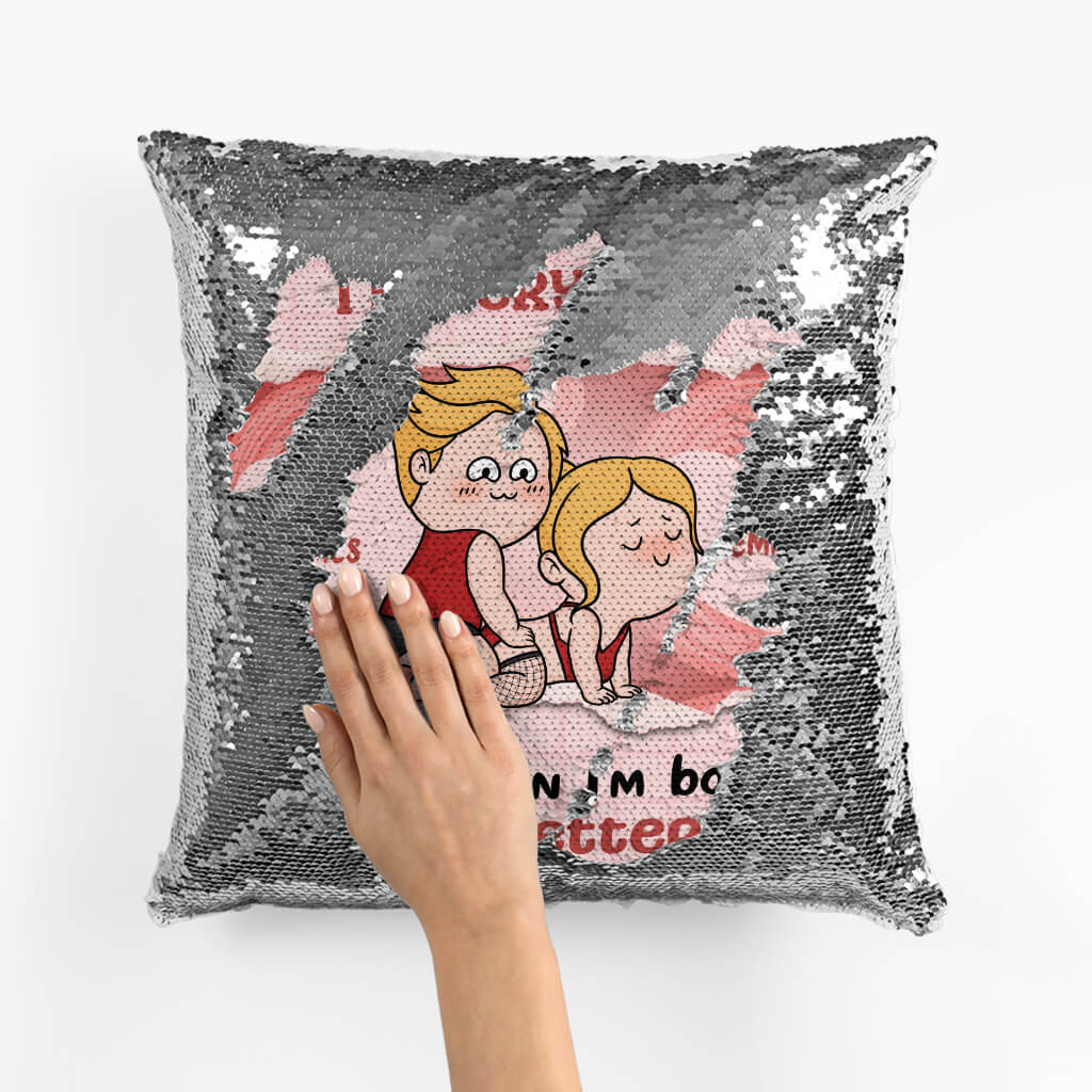 Personalised I'm Very Good Sequin Pillow