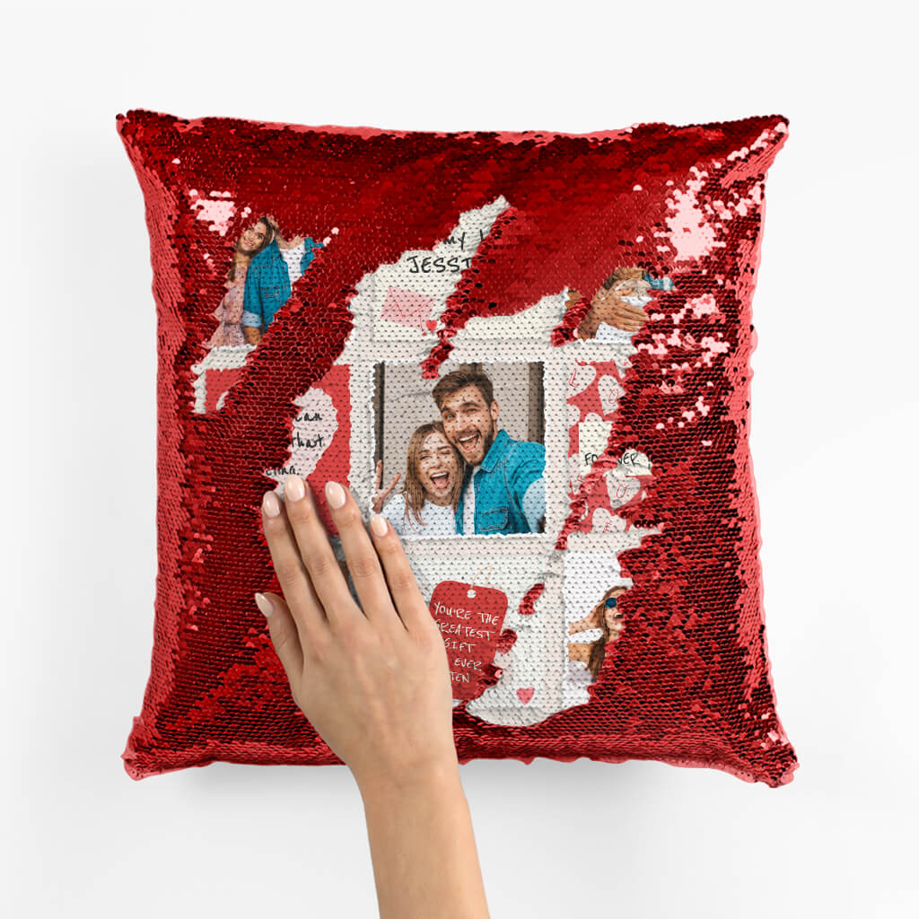 Sequin pillow shop custom picture