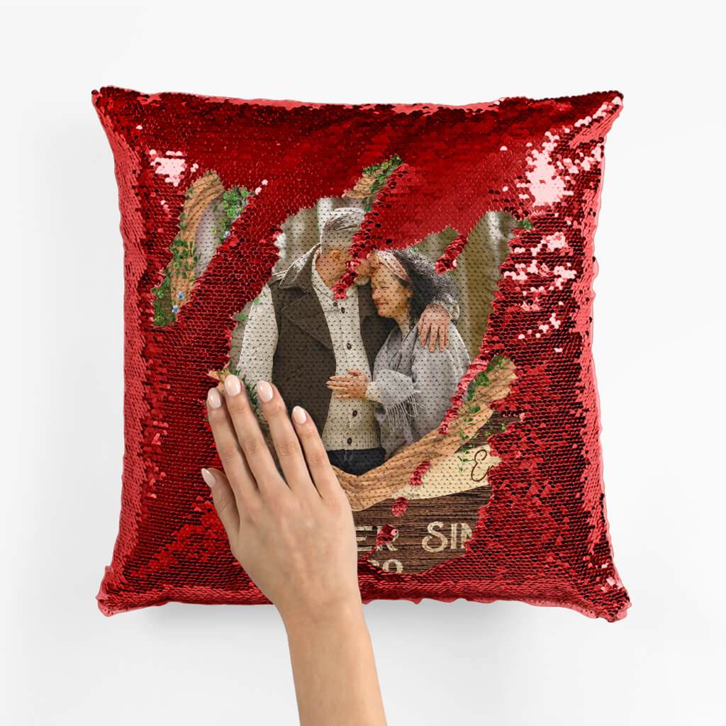 Personalised We Together Since Sequin Pillow