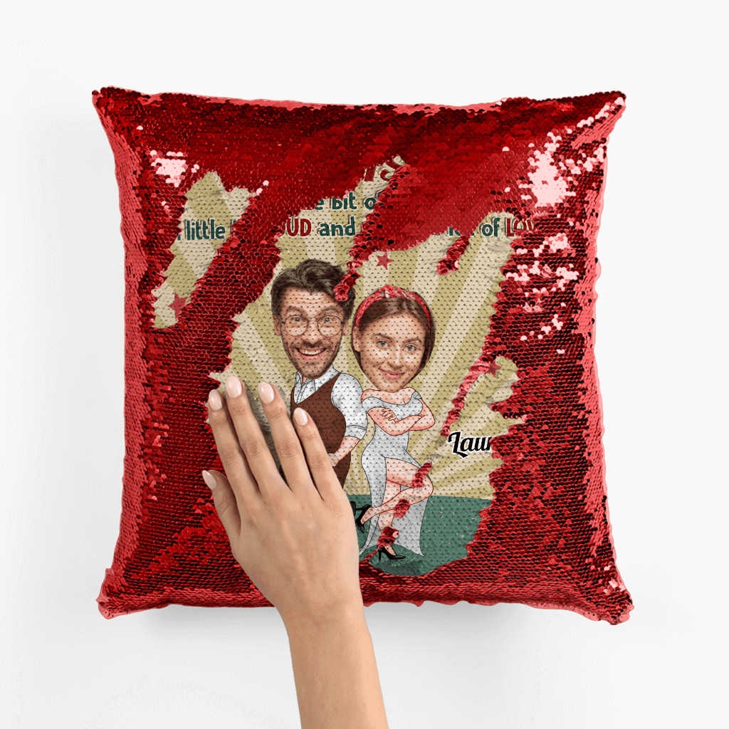 Personalised This is us a Little bit of Crazy Sequin Pillow