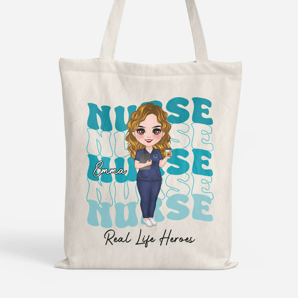 1844BUK1 personalised real life heroes tote bag