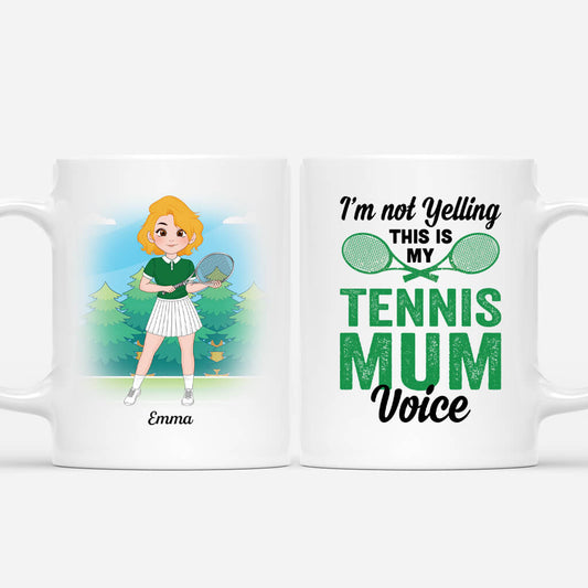 1854MUK1 personalised im not yelling this is my tennis mum voice mug