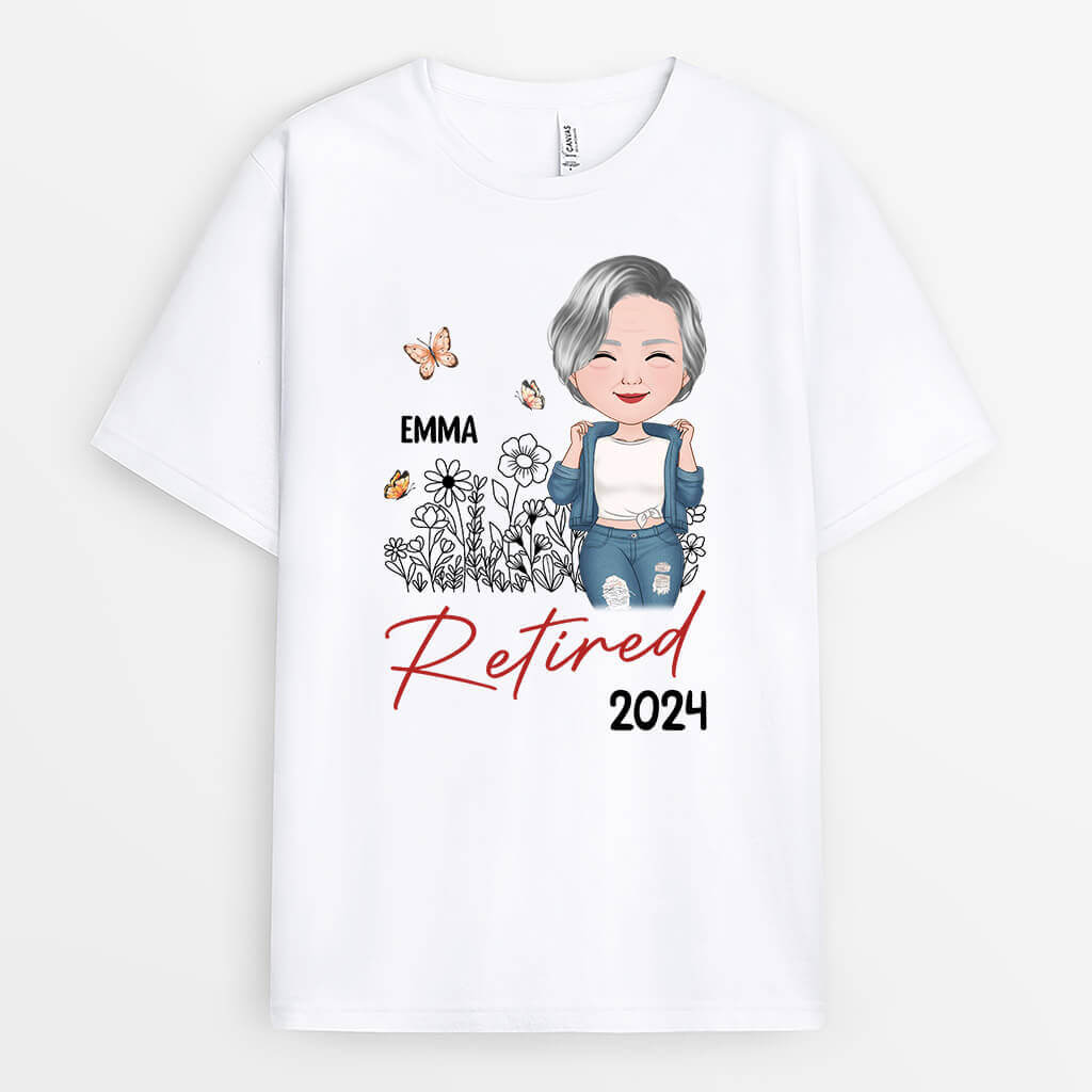 Personalised Officially Retired 2024 T-Shirt