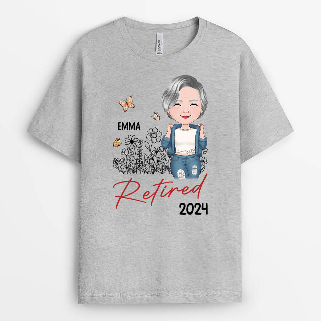 Personalised Officially Retired 2024 T-Shirt