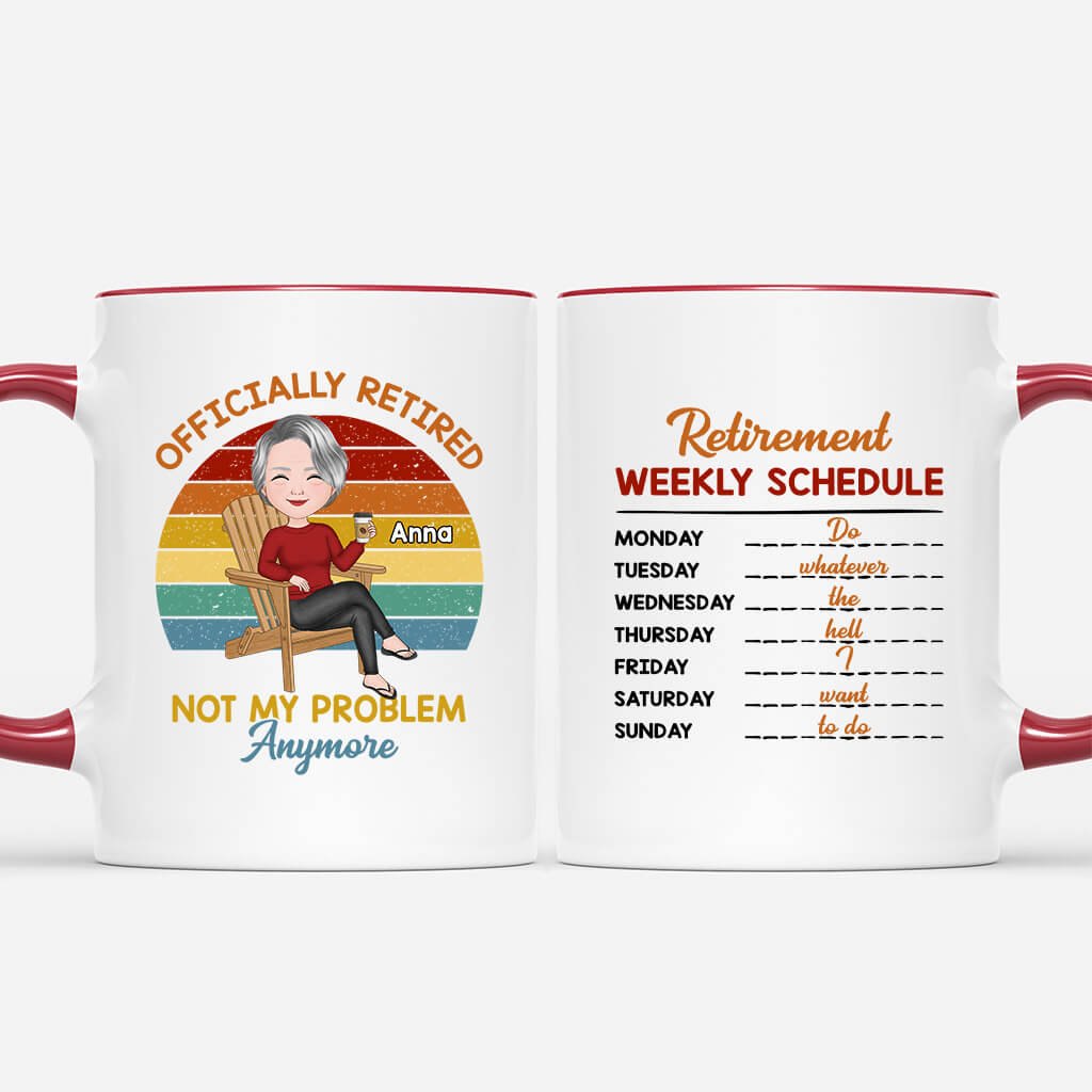 Personalised Retirement On Weekly Schedule Mug