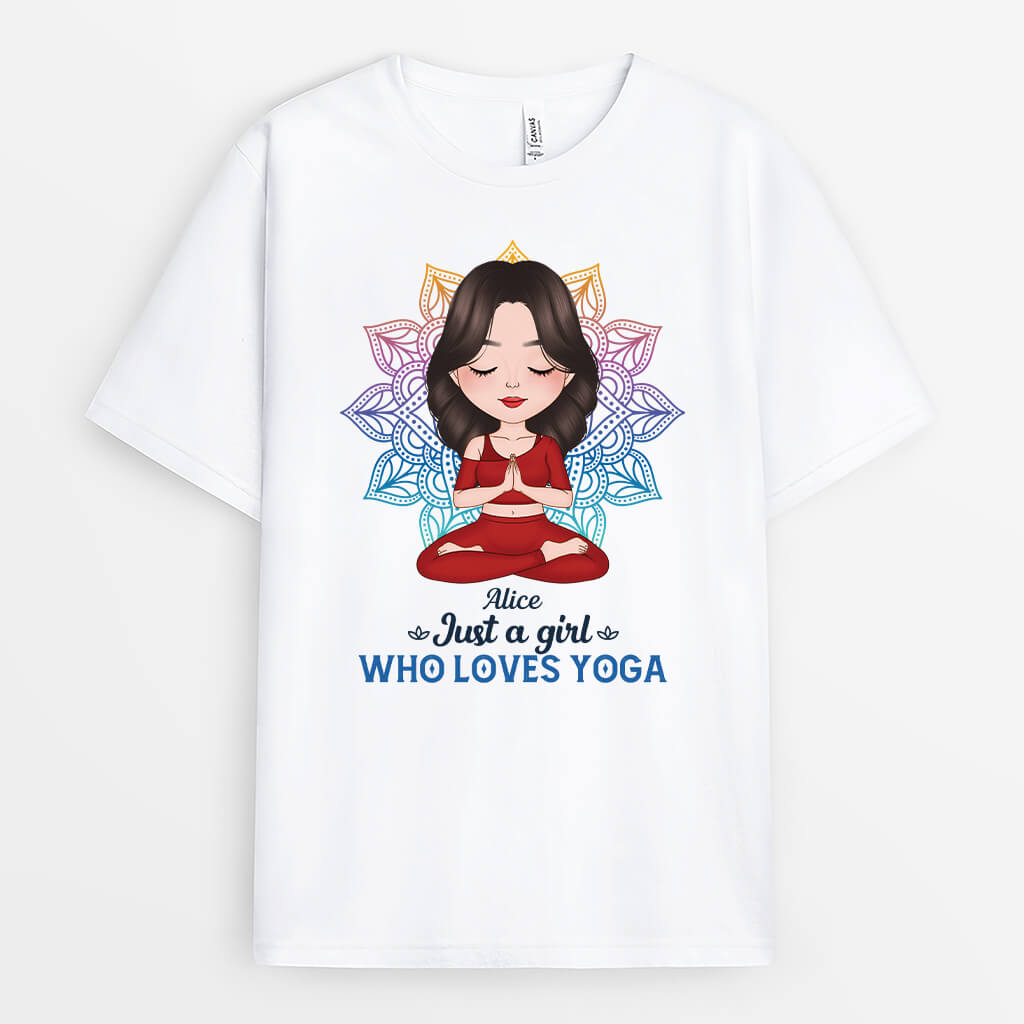 Personalised Just A Woman, Who Loves Yoga T-Shirt
