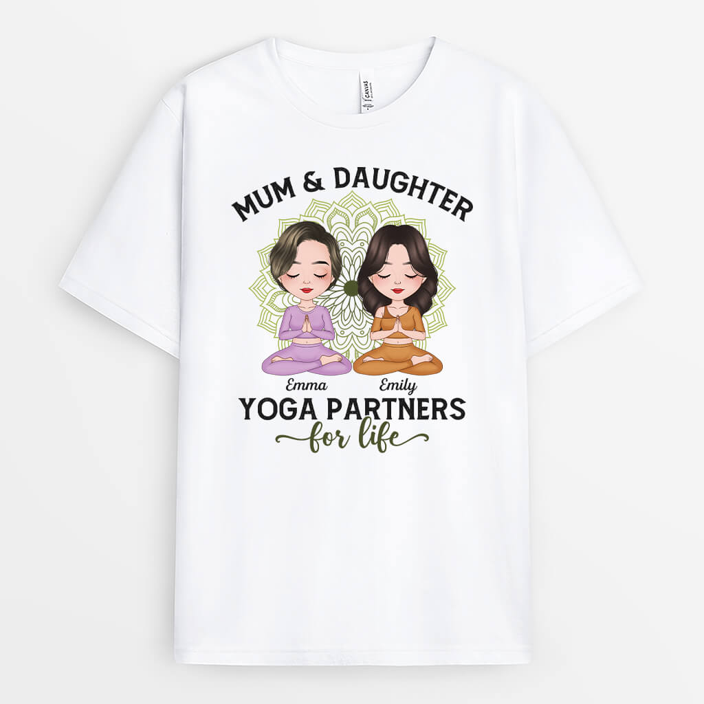 1881AUK1 personalised best yoga partners for life t shirt