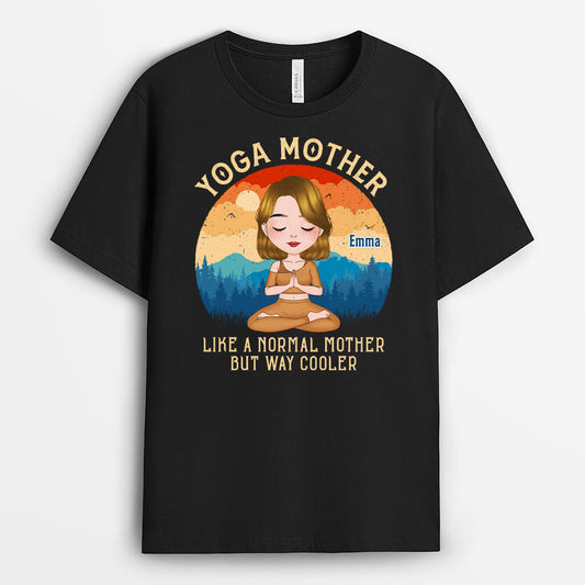 1886AUK1 personalised yoga mummy t shirt