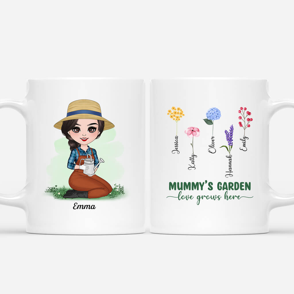 1887MUK1 personalised best mummys grandmas garden mug