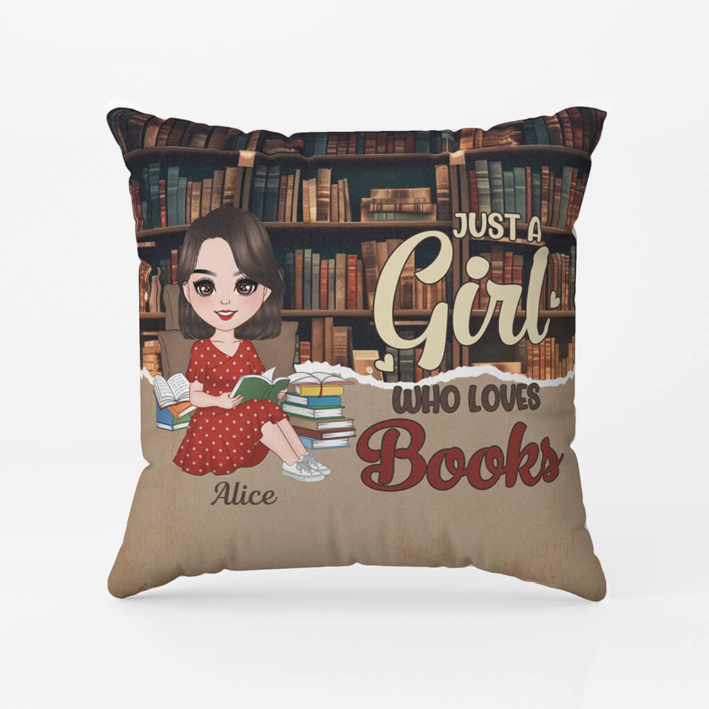 Personalised Just A Woman, Who Loves Books Pillow
