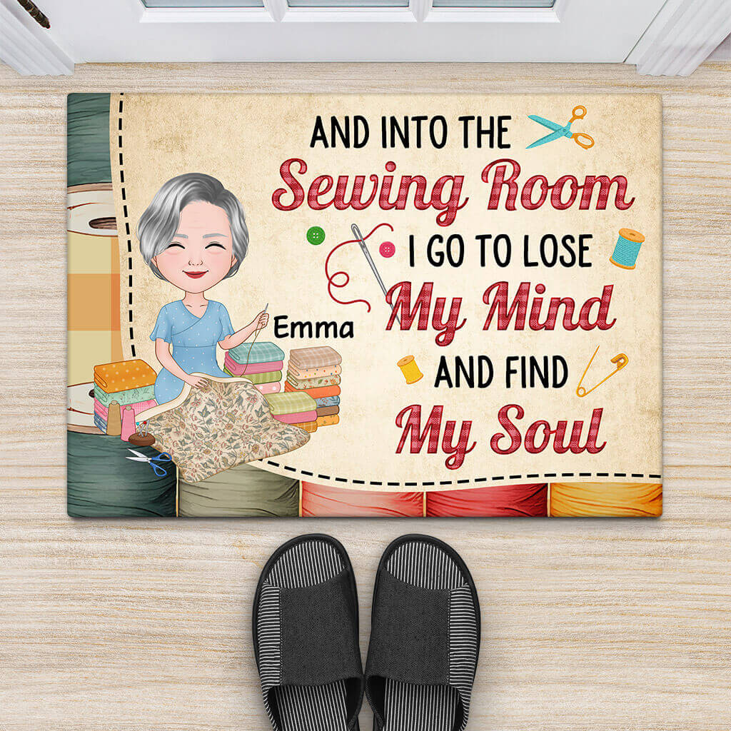 Personalised I Go To Lose My Mind And Find My Soul Doormat