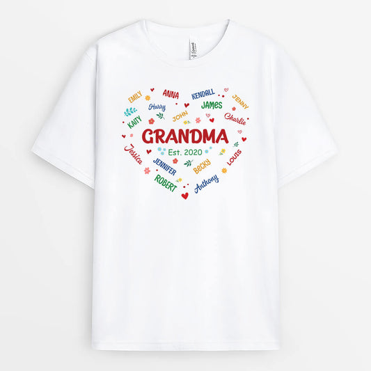 1912AUK1 personalised love my grandma mum t shirt