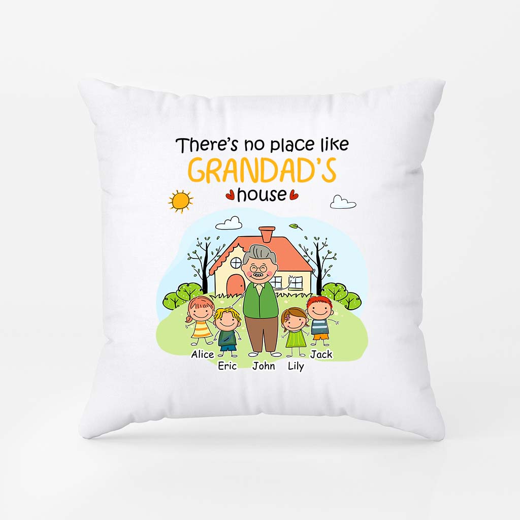 1935PUK2 personalised no place like grandma grandpa mama papas house pillow