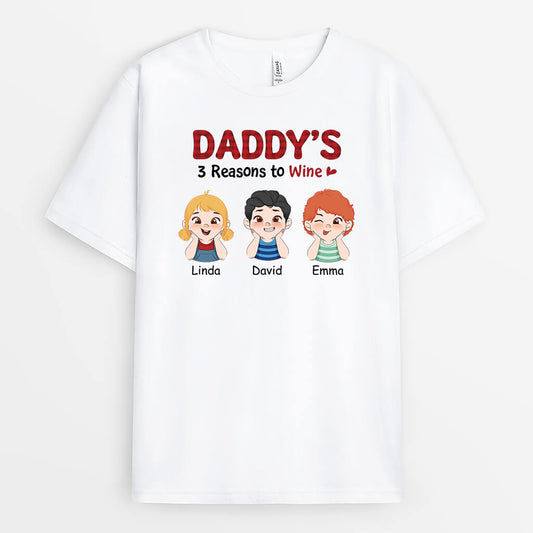 1937AUK1 personalised dads reasons to wine t shirt