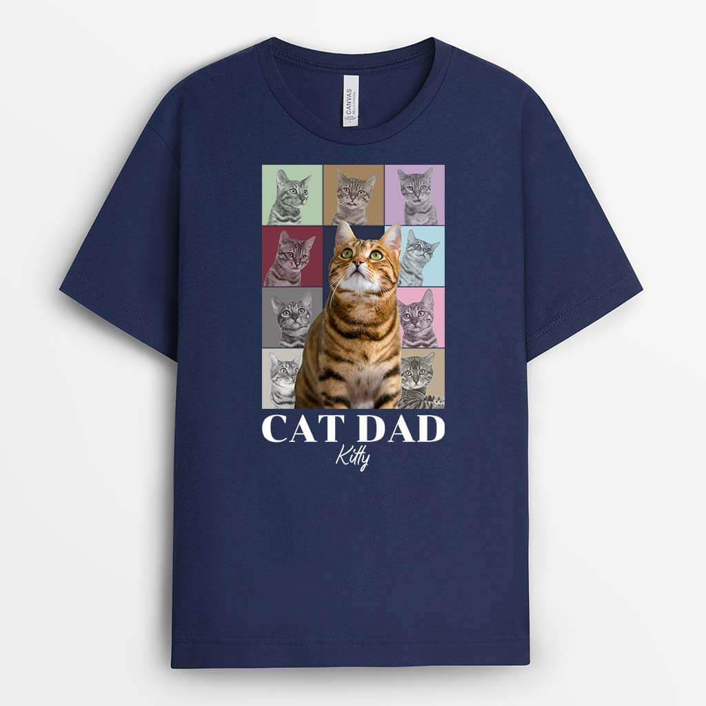 Personalised Cat Mum/Cat Dad Photo Version T-shirt