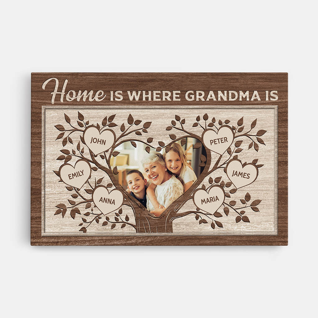 Personalised Home Is Where Grandma Is Canvas