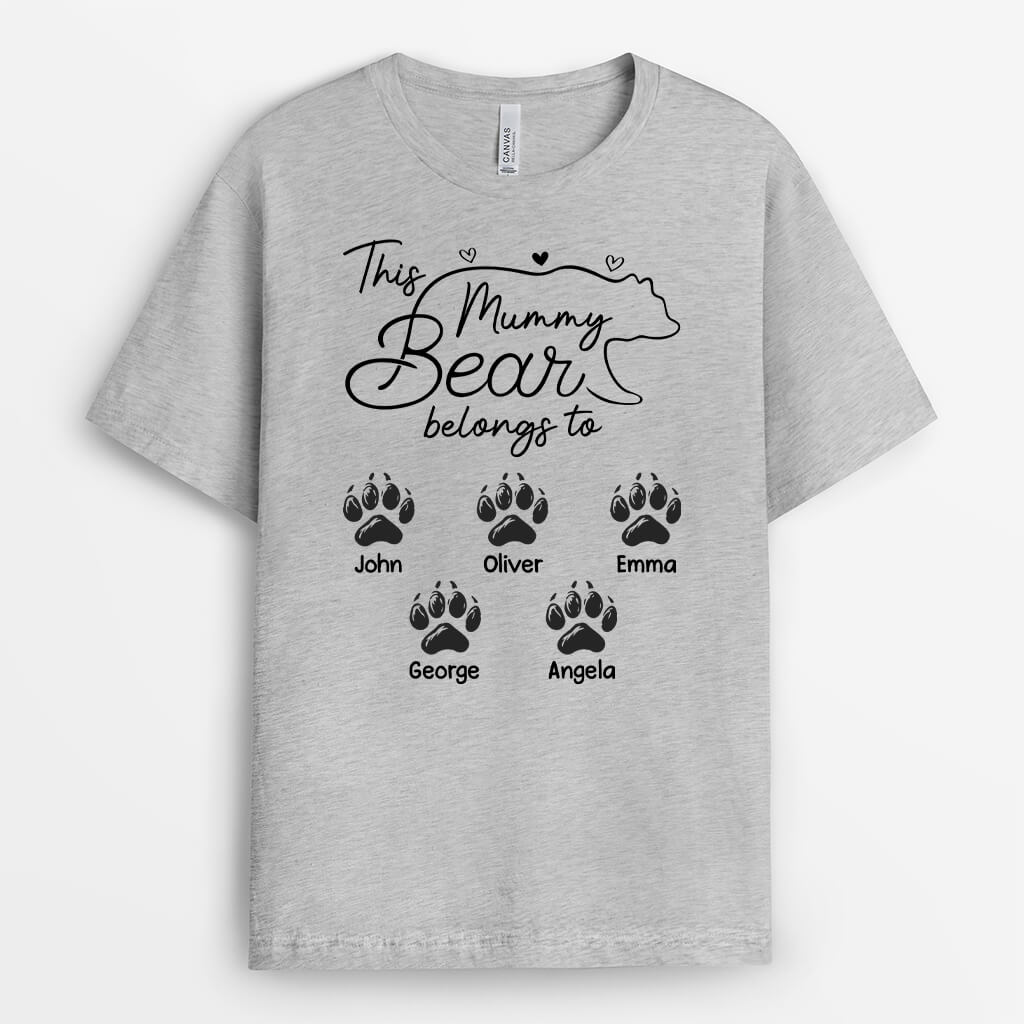 Personalised This Mama/ Grandma Bear Belongs To T-Shirt