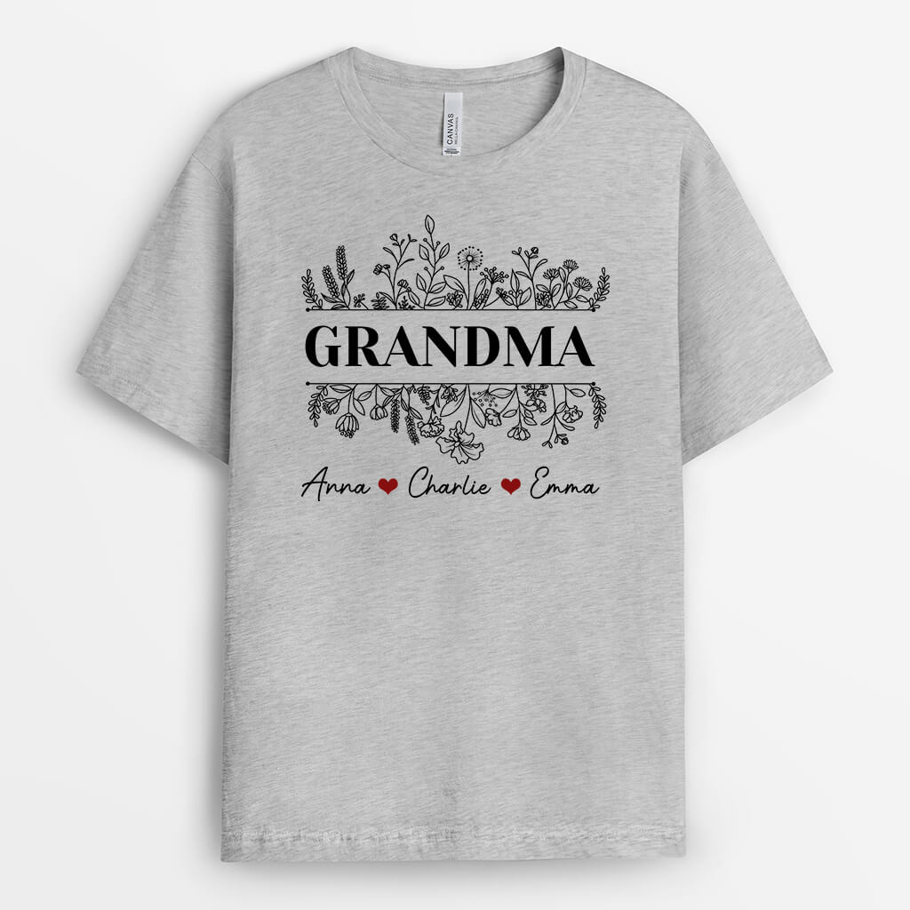 Personalised Mummy With Flowers T-Shirt