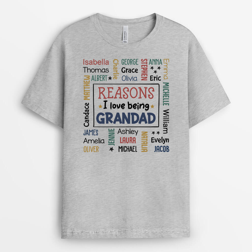 Personalised Reasons I love being Grandpa/Grandma T-shirt