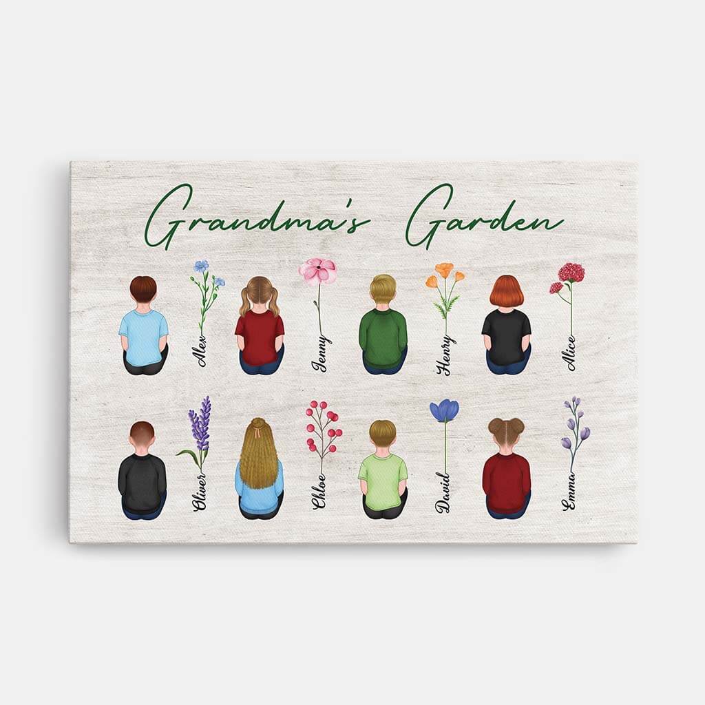 Personalised Mummy/Grandma's Garden Canvas