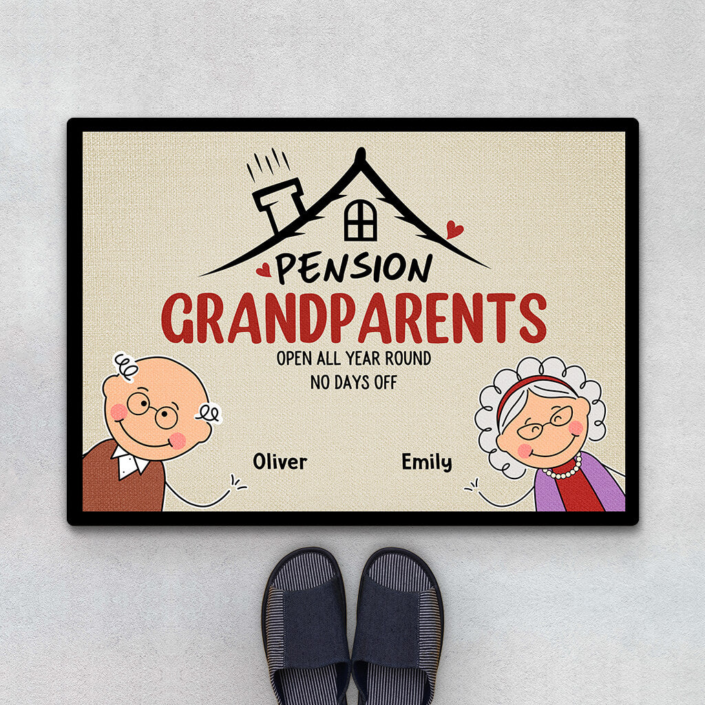 Personalised Pension Grandma And Grandpa Door Mat