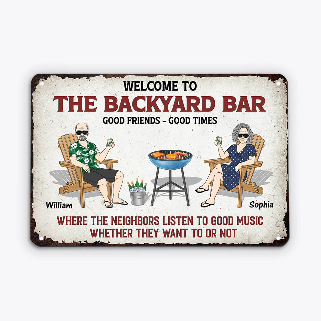 Personalised Welcome To The Patio Bar Metal Sign