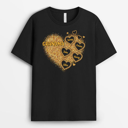 2007AUK1 personalised grandma with kids name t shirt