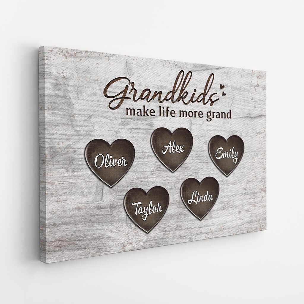 Personalised Grandchildren Make Life Wonderful Canvas