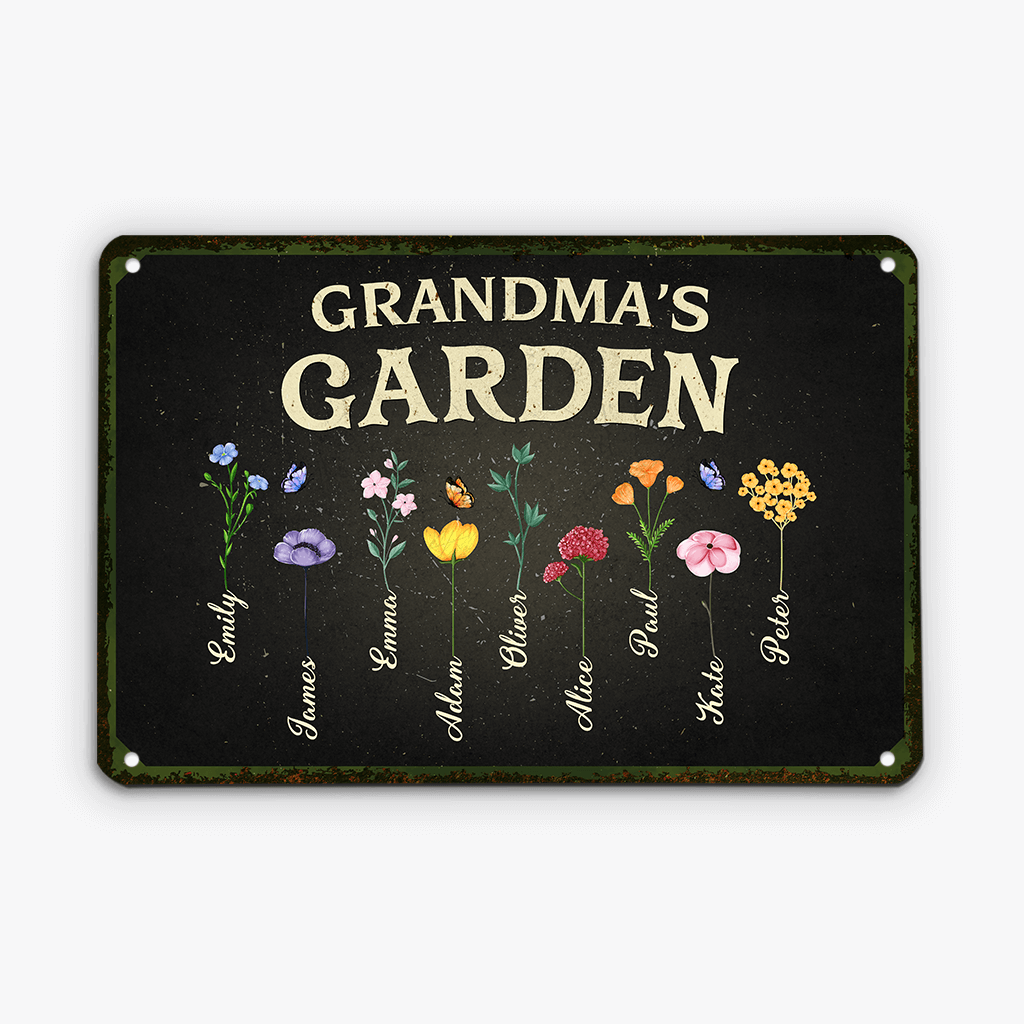 Personalised Mother/Grandma's Garden Metal Sign