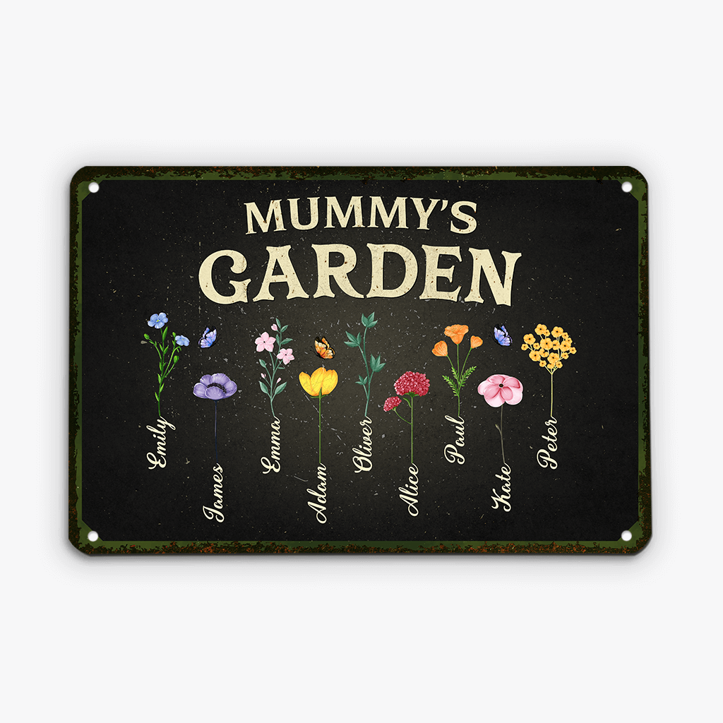 Personalised Mother/Grandma's Garden Metal Sign