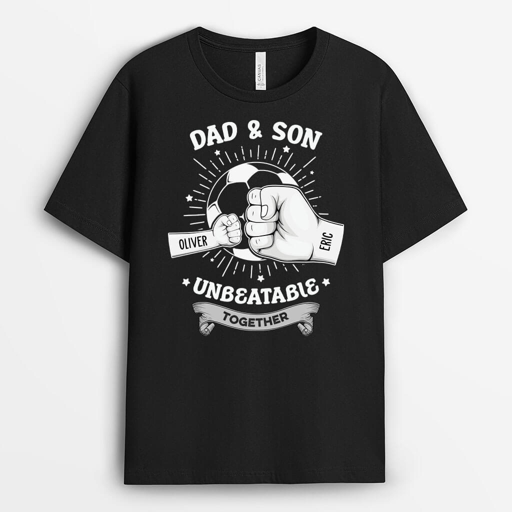 Personalised Daddy and Son: Unbeatable Together T-shirt