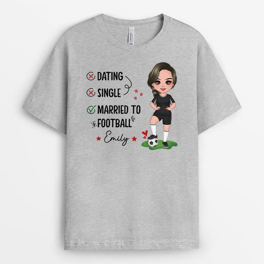 2063AUK2 personalised married to football t shirt