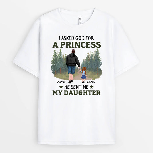 2066AUK1 personalised personalized i asked god for a best friend a princess and he sent me my son daughter t shirt