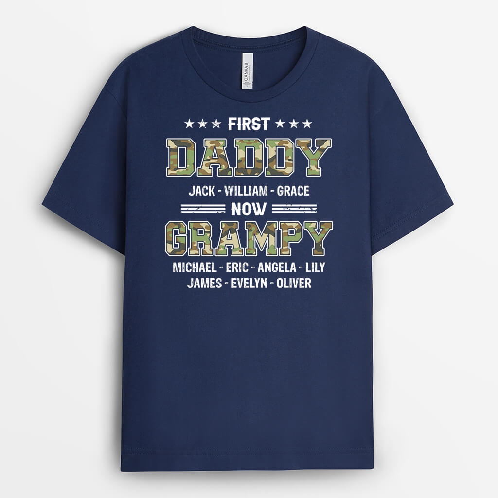 Personalised First Dad Now Grandad T-shirt