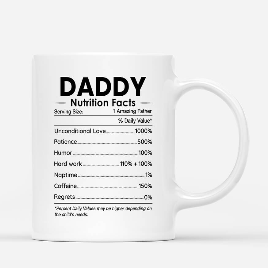 Personalised Mum/Dad Nutrition Facts Mug