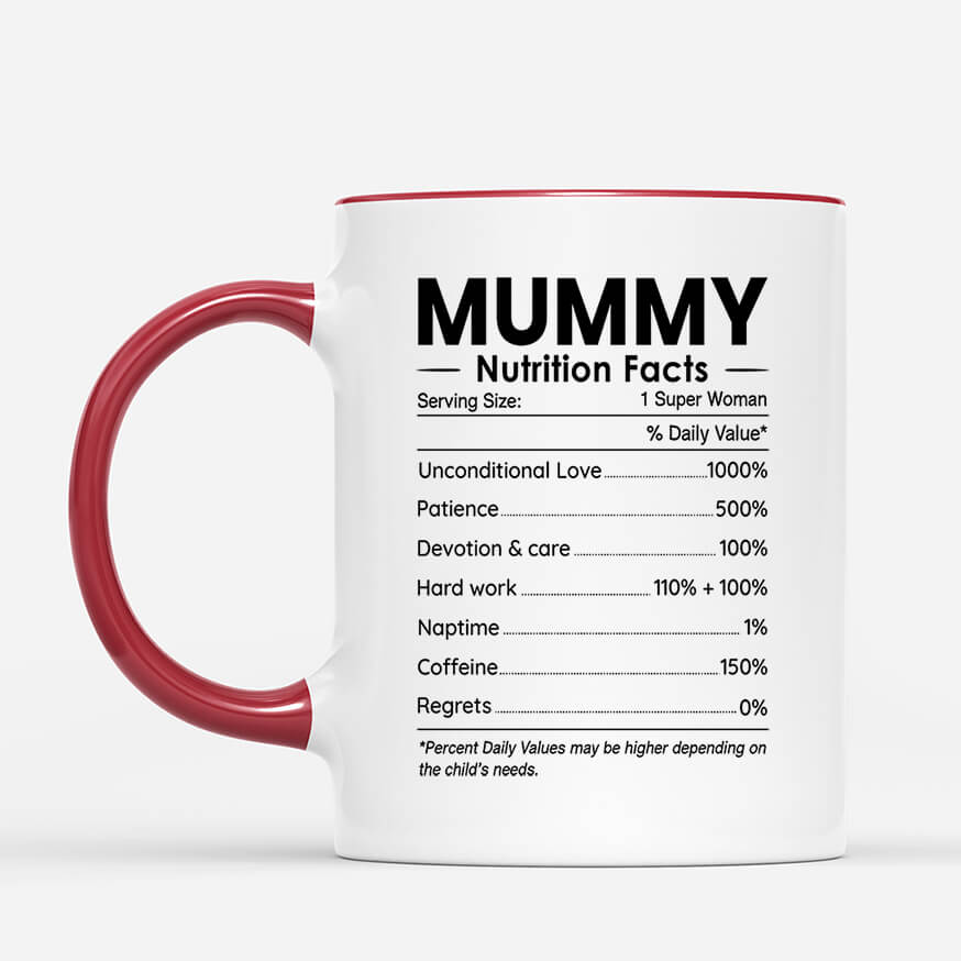 Personalised Mum/Dad Nutrition Facts Mug