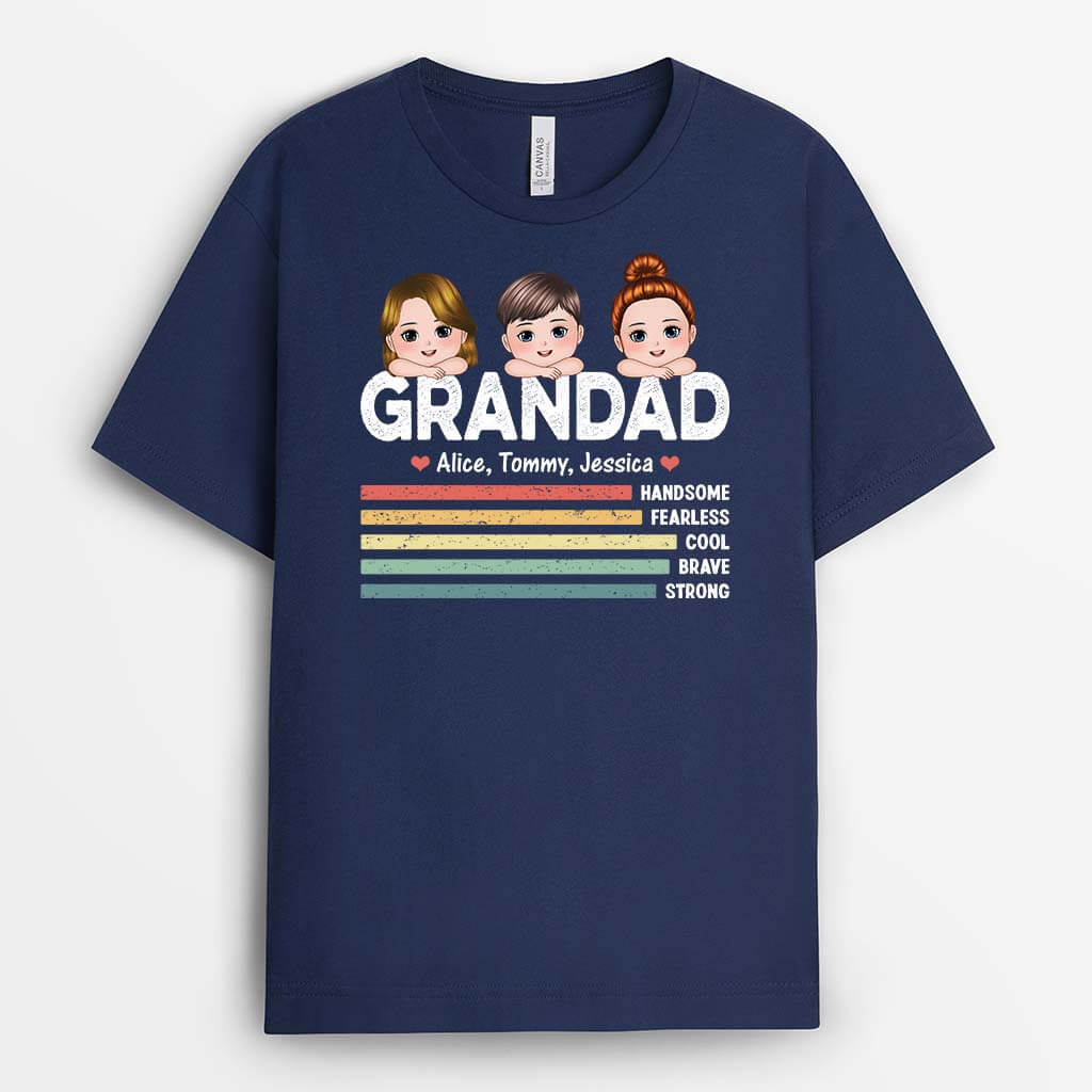 Personalised Handsome, Fearless And Cool Daddy T-shirt