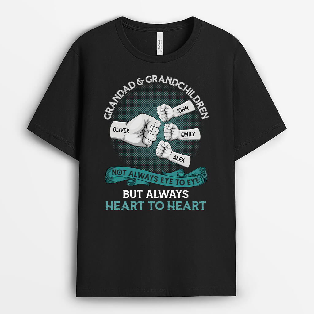 Personalised Dad & Son, Not Always Eye To Eye But Always Heart To Heart T-shirt