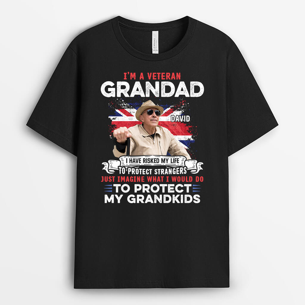 Personalised I'm A Veteran Grandad T-shirt