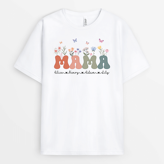 2115AUK1 personalised mums garden t shirt