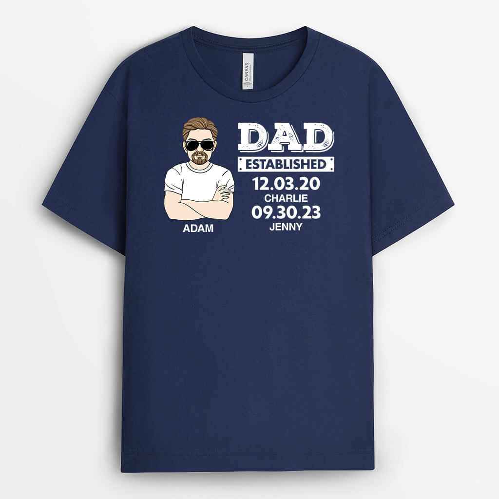 Personalised Dad Established T-Shirt