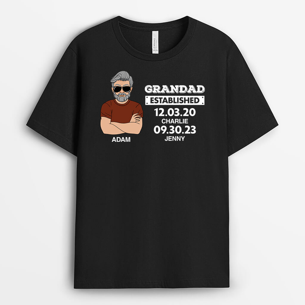 Personalised Dad Established T-Shirt